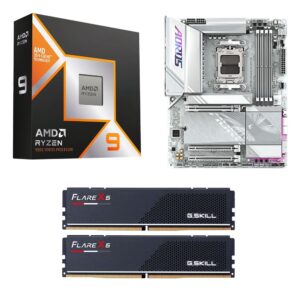 AMD Ryzen 9 9950X3D, Gigabyte X870E Aorus Elite ICE WiFi7 AM5, G.Skill Flare X5 Series 32GB DDR5 6000 Kit, Computer Build Bundle